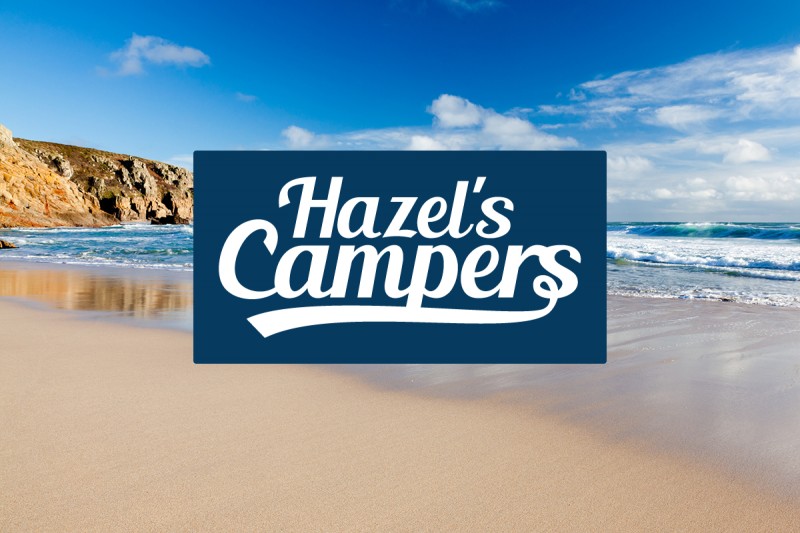 Logo design for Hazel's Campers, a luxury VW hire company.
